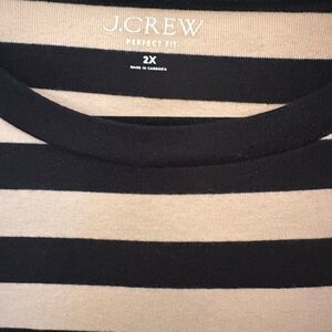 J.Crew Black and Tan Striped Shirt